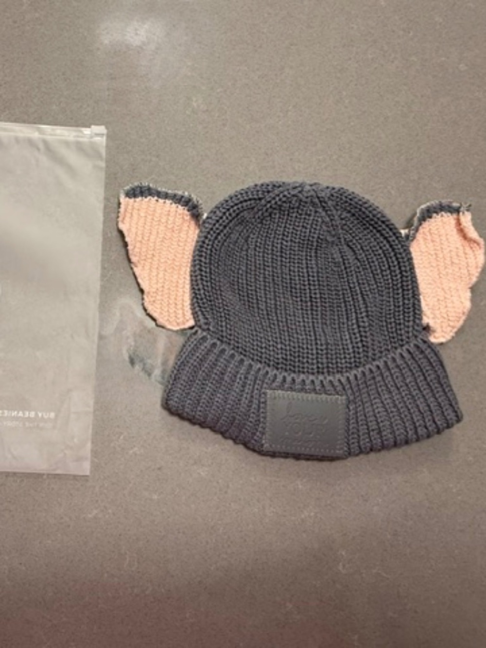 New-Love Your Melon LYM Youth Beanie Gray Elephant Ear Knit Logo Cap Hat
